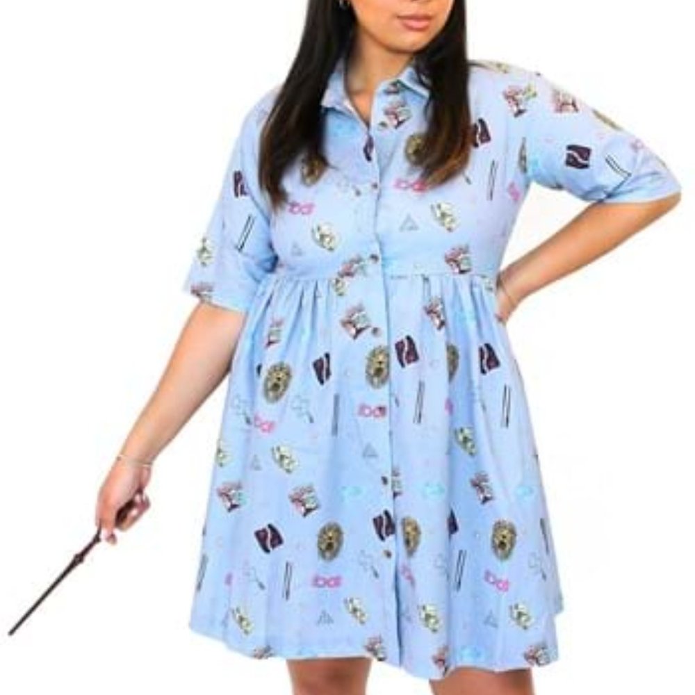 Cakeworthy Luna Lovegood Button Down Skater Dress